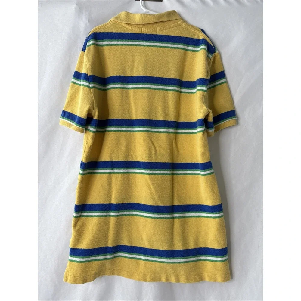 Polo Ralph Lauren Shirt Boys Large 14-16 Striped Short Sleeve‎ Casual Top Yellow